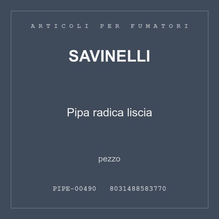 Savinelli Pipa radica liscia — pezzo