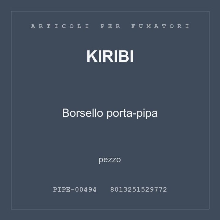 Kiribi Borsello porta-pipa — pezzo
