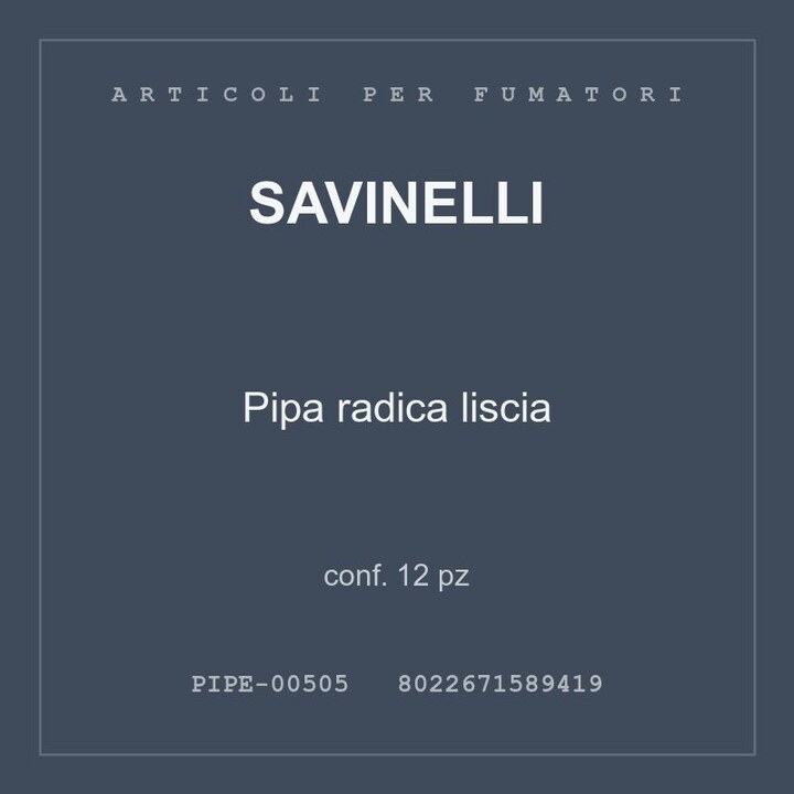 Savinelli Pipa radica liscia — conf. 12 pz