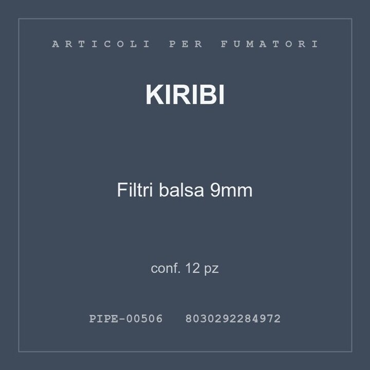 Kiribi Filtri balsa 9mm — conf. 12 pz