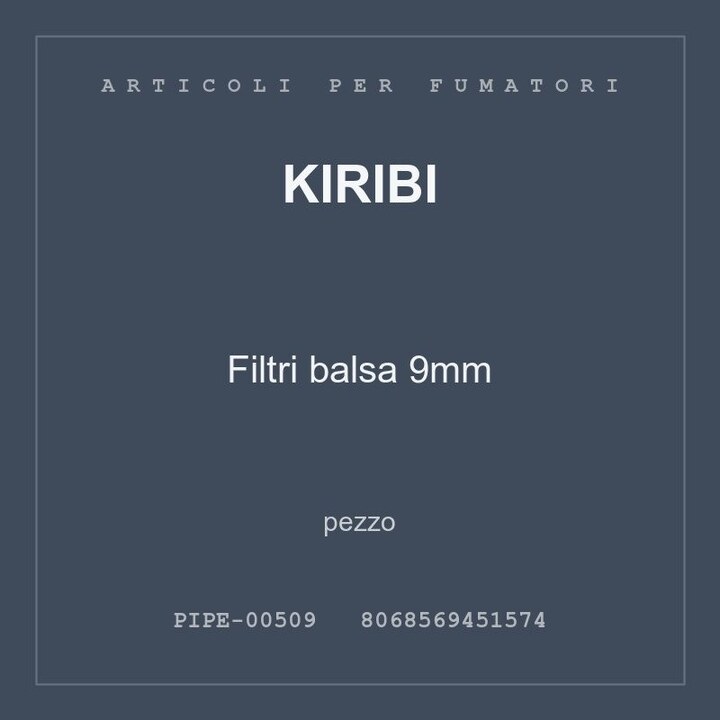 Kiribi Filtri balsa 9mm — pezzo