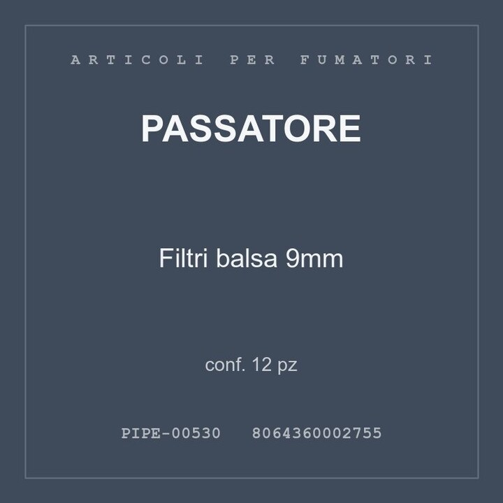 Passatore Filtri balsa 9mm — conf. 12 pz