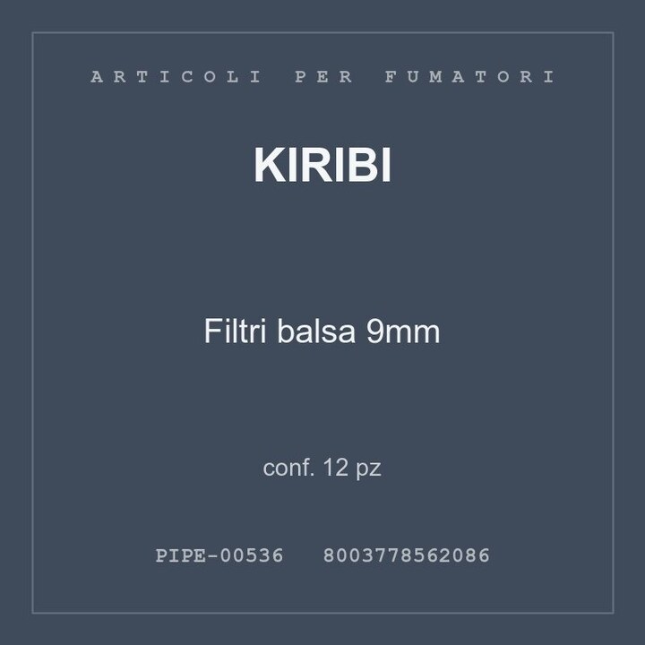 Kiribi Filtri balsa 9mm — conf. 25 pz