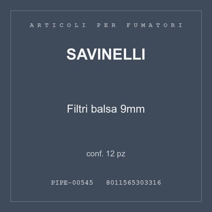 Savinelli Filtri balsa 9mm — conf. 6 pz