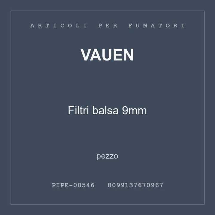 Vauen Filtri balsa 9mm — conf. 2 pz