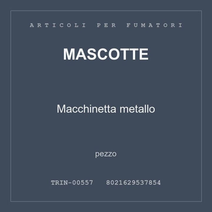 Mascotte Macchinetta metallo — pezzo