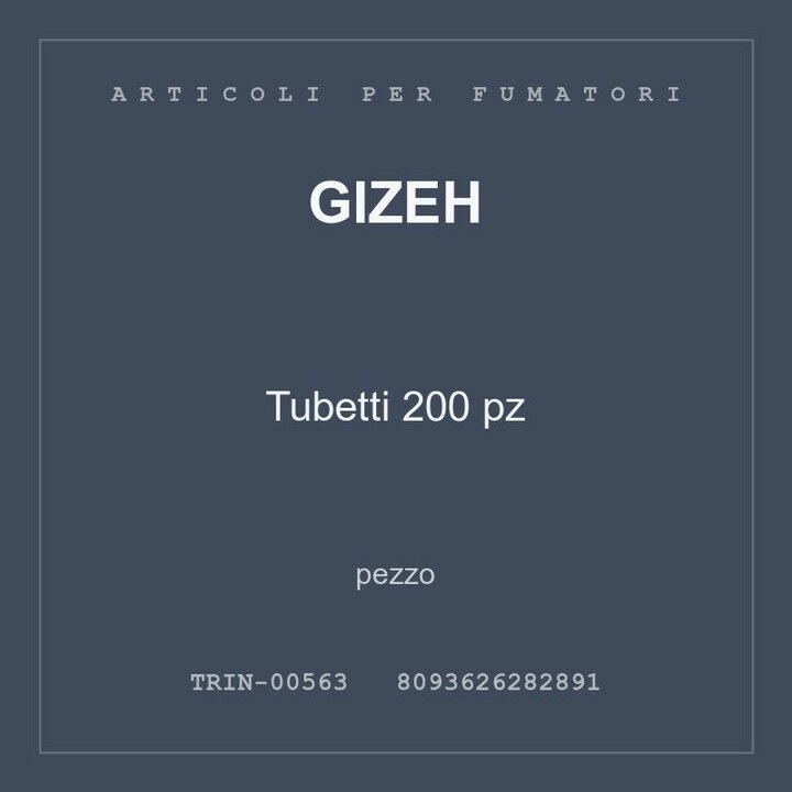 Gizeh Tubetti 200 pz — pezzo