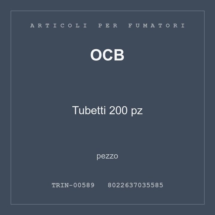 OCB Tubetti 200 pz — pezzo