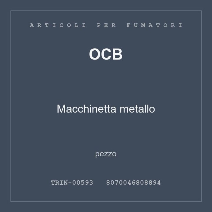 OCB Macchinetta metallo — pezzo