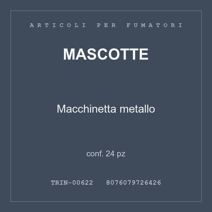 Mascotte Macchinetta metallo — conf. 12 pz