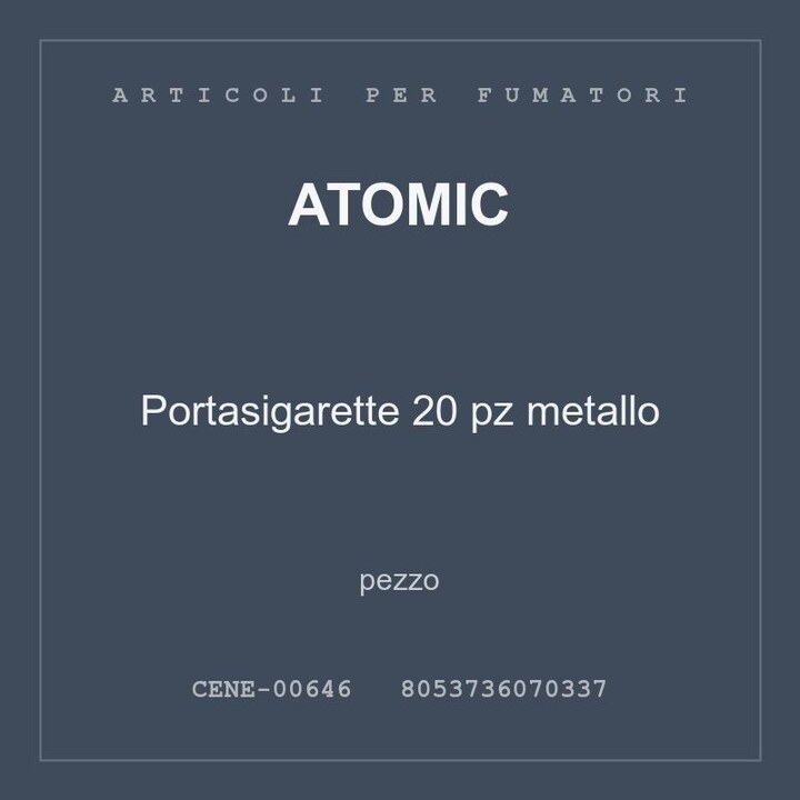 Atomic Portasigarette 20 pz metallo — conf. 2 pz
