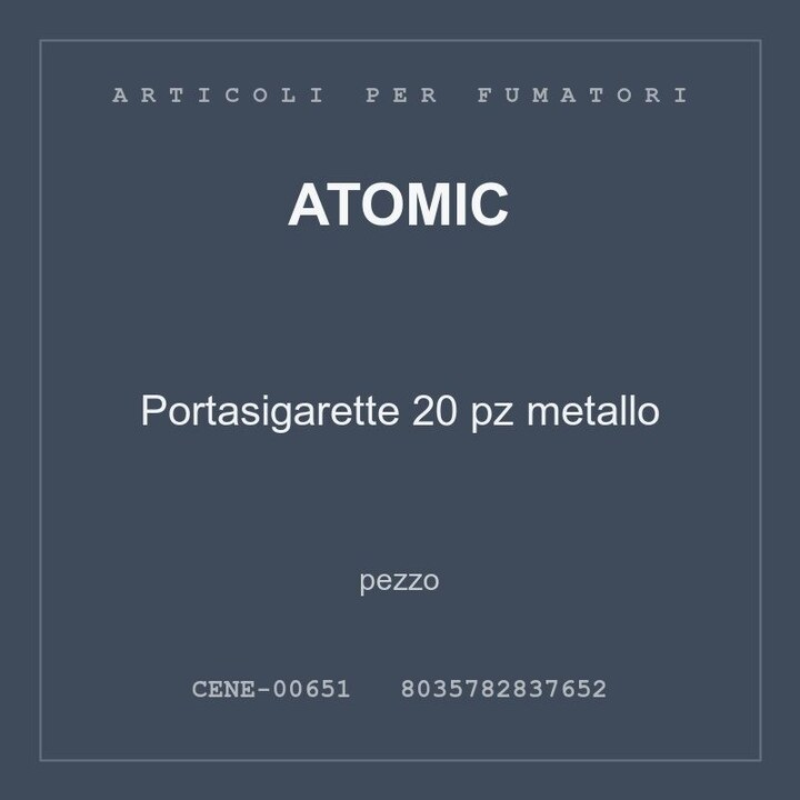 Atomic Portasigarette 20 pz metallo — conf. 3 pz