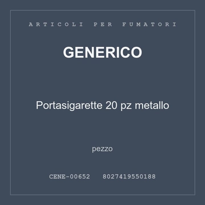 Generico Portasigarette 20 pz metallo — pezzo