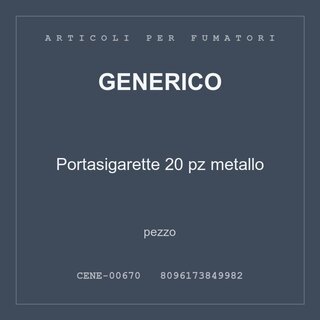 Generico Portasigarette 20 pz metallo — conf. 2 pz