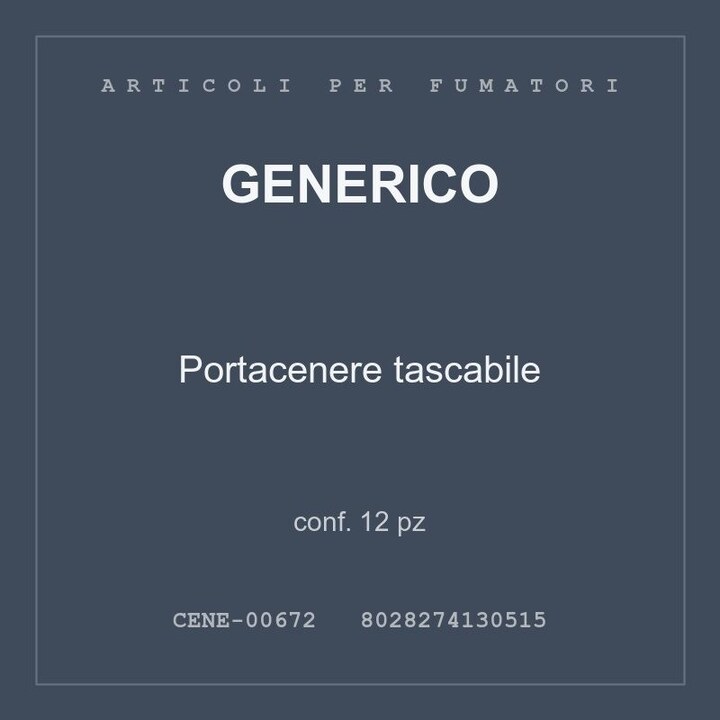 Generico Portacenere tascabile — conf. 12 pz
