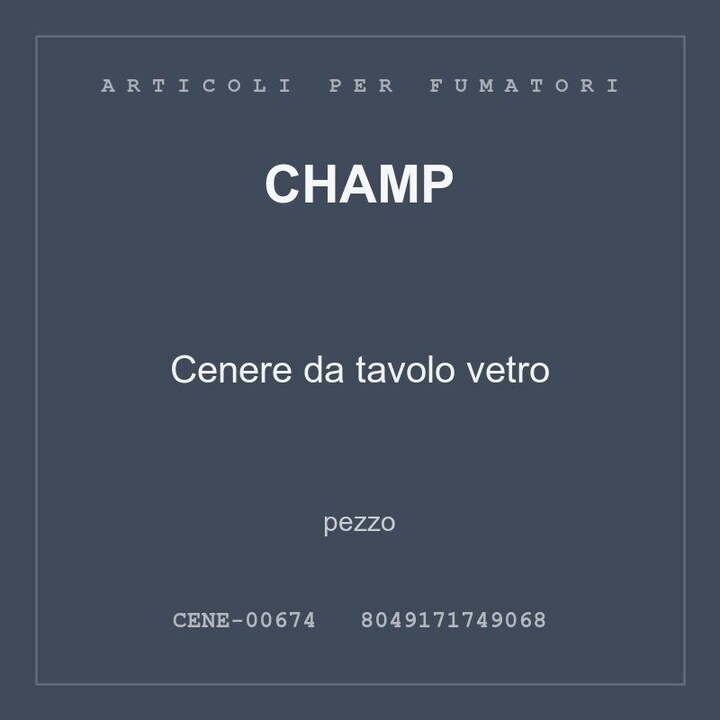 Champ Cenere da tavolo vetro — conf. 2 pz