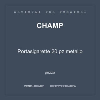 Champ Portasigarette 20 pz metallo — conf. 8 pz