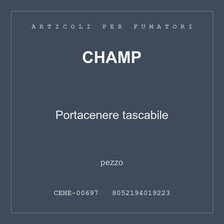 Champ Portacenere tascabile — conf. 3 pz