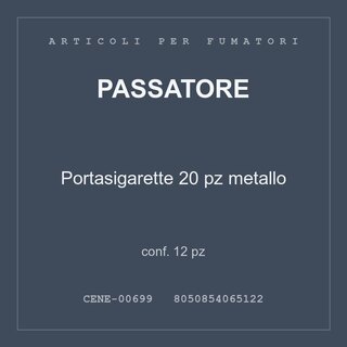 Passatore Portasigarette 20 pz metallo — conf. 6 pz