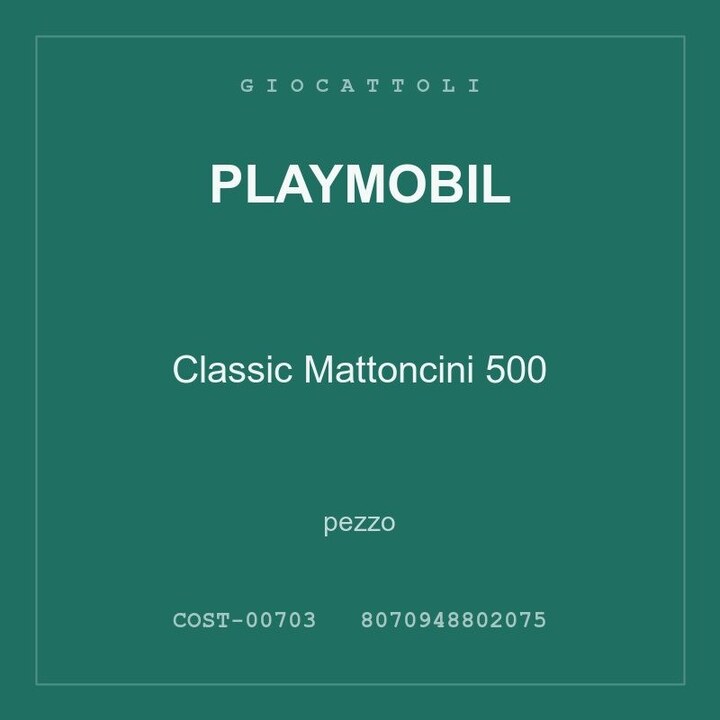 Playmobil Classic Mattoncini 500 — pezzo