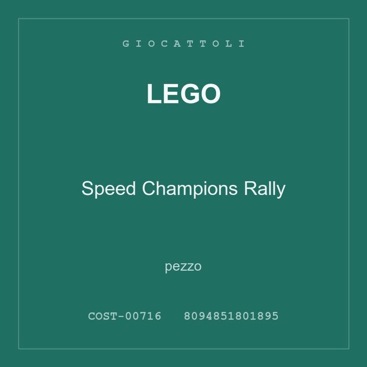 LEGO Speed Champions Rally — pezzo