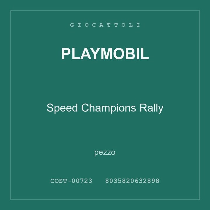 Playmobil Speed Champions Rally — pezzo
