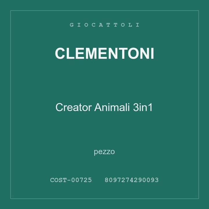Clementoni Creator Animali 3in1 — conf. 2 pz