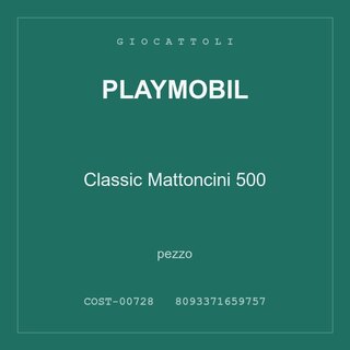 Playmobil Classic Mattoncini 500 — conf. 3 pz