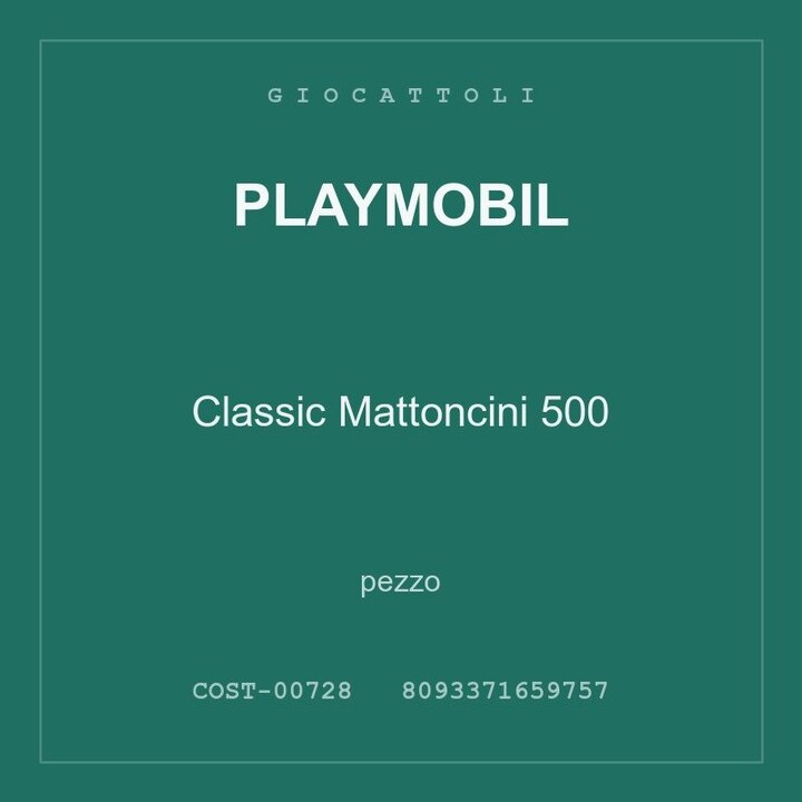 Playmobil Classic Mattoncini 500 — conf. 3 pz