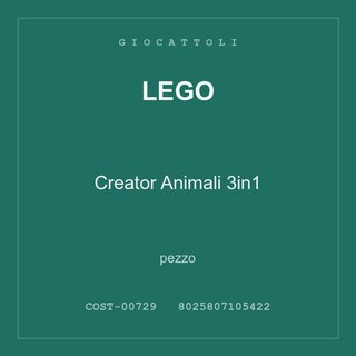 LEGO Creator Animali 3in1 — pezzo