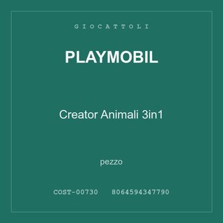 Playmobil Creator Animali 3in1 — conf. 2 pz