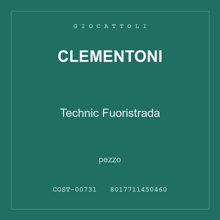 Clementoni Technic Fuoristrada — pezzo