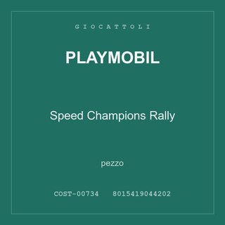 Playmobil Speed Champions Rally — conf. 2 pz