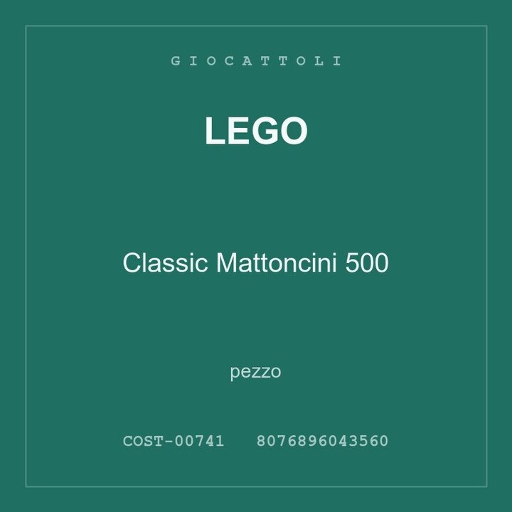 LEGO Classic Mattoncini 500 — conf. 3 pz