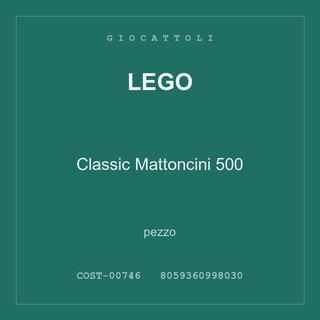 LEGO Classic Mattoncini 500 — conf. 4 pz