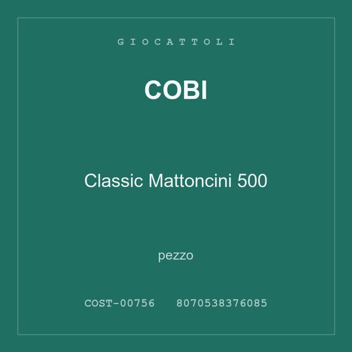 Cobi Classic Mattoncini 500 — conf. 4 pz