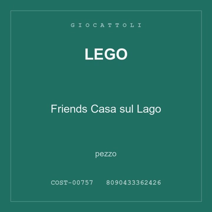 LEGO Friends Casa sul Lago — pezzo