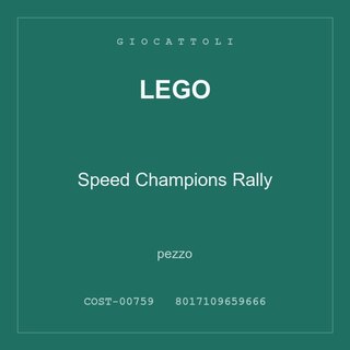 LEGO Speed Champions Rally — conf. 3 pz