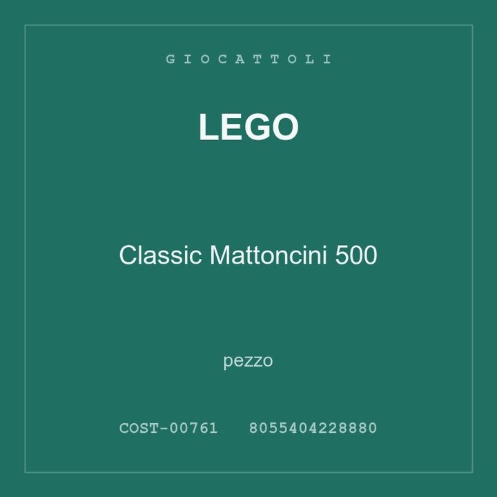 LEGO Classic Mattoncini 500 — pezzo singolo