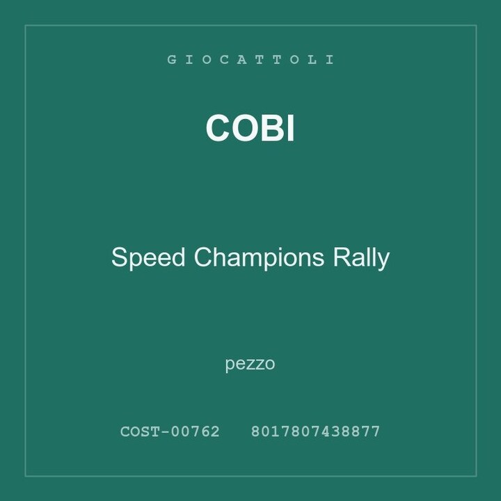 Cobi Speed Champions Rally — pezzo