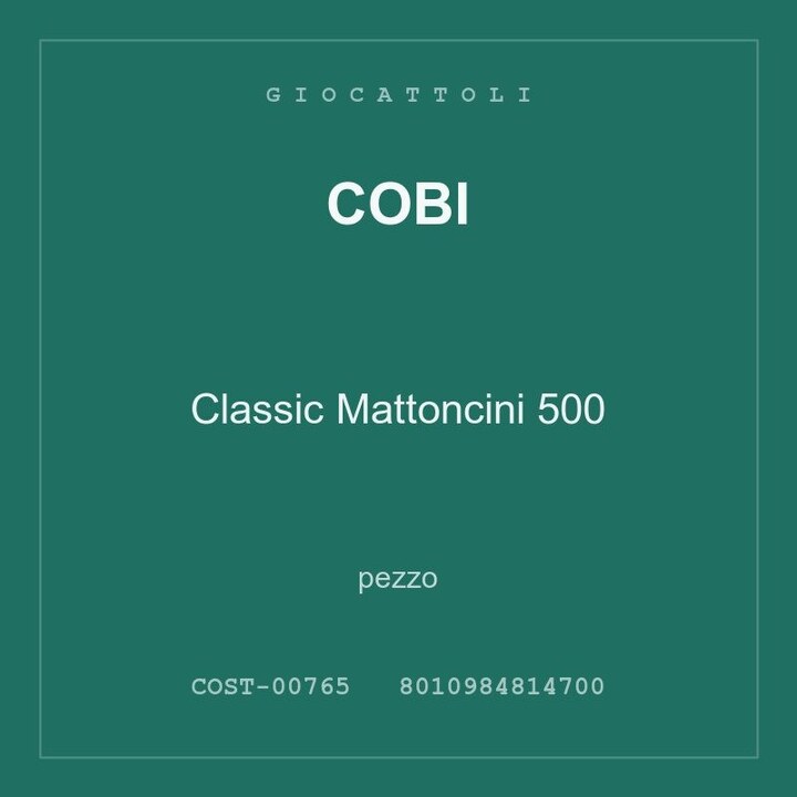 Cobi Classic Mattoncini 500 — conf. 6 pz