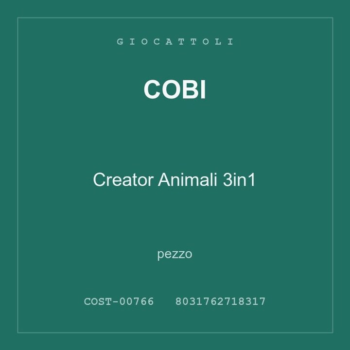 Cobi Creator Animali 3in1 — conf. 2 pz
