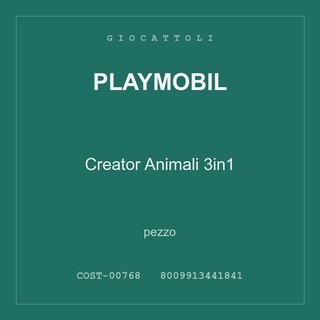 Playmobil Creator Animali 3in1 — conf. 6 pz