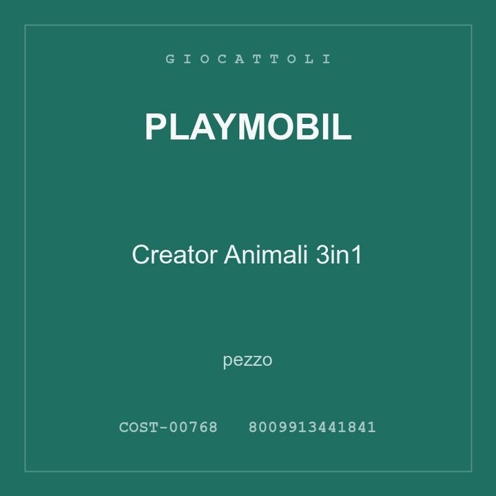 Playmobil Creator Animali 3in1 — conf. 6 pz