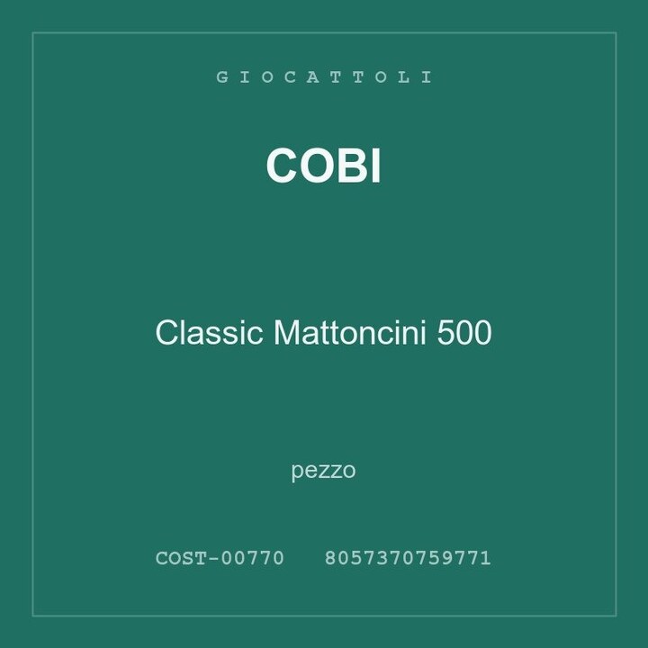 Cobi Classic Mattoncini 500 — conf. 8 pz