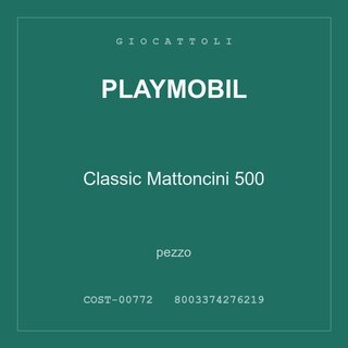 Playmobil Classic Mattoncini 500 — conf. 12 pz