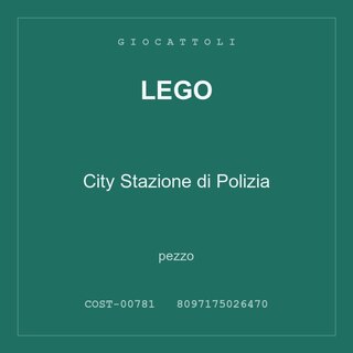 LEGO City Stazione di Polizia — conf. 2 pz