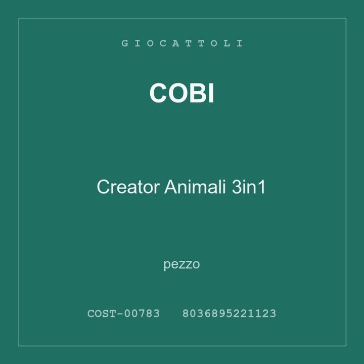 Cobi Creator Animali 3in1 — conf. 4 pz