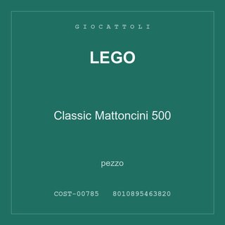 LEGO Classic Mattoncini 500 — conf. 8 pz