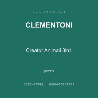 Clementoni Creator Animali 3in1 — conf. 4 pz